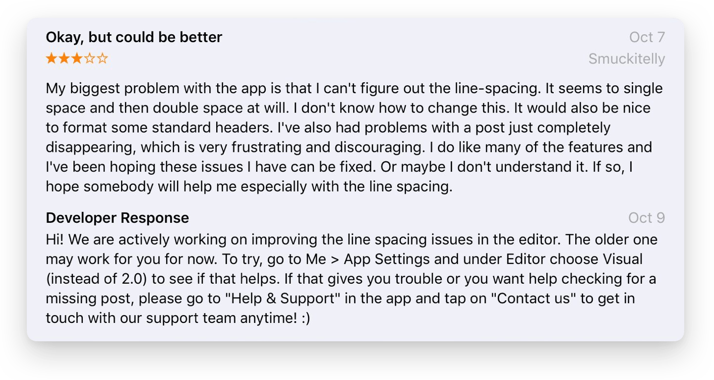 Respond to app reviews with Appfigures